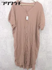 ◇ merlot メルロー シャツ 半袖 膝下 ワンピース ブラウン レディース 【中古】 【1002798522831】のサムネイル