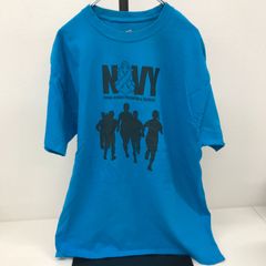 L　NAVY SEXUAL ASSAULT PREVENTION & RESPONSE 　青　Tシャツ　輸入　古着