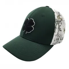 【美品】ブラッククローバー メッシュキャップ グリーン×白 一部柄 立体ロゴ刺しゅう ゴルフウェア BLACK CLOVER