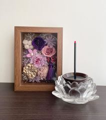 プリザーブドフラワー＊ガラスケース対 蓮&タッセル ＊ 仏花 お彼岸 敬老の日 プリザーブドフラワー ＊ ガラスケース対 蓮&タッセル ＊ 仏花