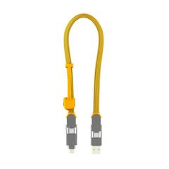 【新着商品】Rolling Square inCharge XL 6in1 マルチ充電ケーブル 100Wの高速充電が可能なポータブルUSBケーブル 0.3m 黄色 0