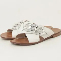 FABIO RUSCONI ファビオルスコーニ  サンダル ラウンドトゥ レザー チェーン フラット   37/24cm