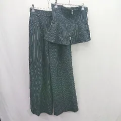 ◇ ⊂ mysty woman ミスティーウーマン - ストライプ柄 - セットアップ サイズF ネイビー系 レディース E  【1507250009696】