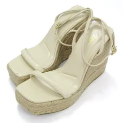 ザラ サンダル ストラップ ウェッジソール ジュート 靴 レディース 37サイズ ベージュ ZARA 【中古】