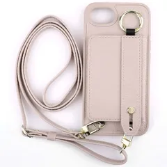 iPhone 16e ケース 肩掛け ストラップ付 カード バンド レザー ケース 【Color】ベージュ