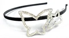 カチューシャ　ラインストーン　蝶
