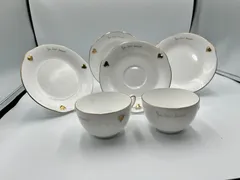 ★ケーキプレート2枚付き 美品★Yves Saint Laurent イヴサンローラン カップ&ソーサー 2客セット★