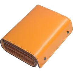 【新品未開封】財布 メンズ 2つ折り 栃木レザー 本革 ミニ財布 日本製 二つ折り財布 大容量 箱型の小銭入れ 小さい財布 コンパクト 箱状 左利き 右利き 父の日 誕生日  美しいパッケージと 贈り物に最適 (イエロー) MOD7980LMMPLUS