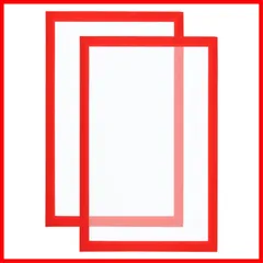 【在庫セール】冷蔵庫 ホワイトボード 両面表示 セルフアドヒーシブ再利用可能 窓 A4マグネット写真フレーム マグネットディスプレイフレーム 壁 2個セット 11 写真用 x 8.5 レッド マグネット式サインホルダー PATIKIL