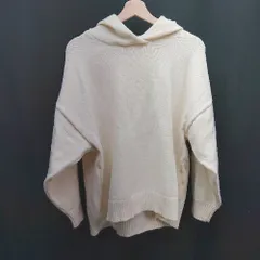 ◇ DURAS デュラス フード パーカータイプ 無地 長袖 ニット サイズF アイボリー レディース E  【1308160030806】