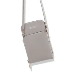 ☆ グレー ☆ スマホポーチ 小物入れ ショルダー 大容量 かわいい ouszmdl301 スマホポーチ 入れたまま スマホショルダー スマホショルダーバッグ スマホショルダーポーチ ミニショルダーバッグ ショルダーバッグ お財布ポシェット スマホバッグ