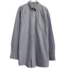 L.L.Bean 長袖 無地シャツ 17 XXL 程 ブルー系 エルエルビーン ボタンダウン ビッグサイズ 胸ポケット 古着卸 アメリカ仕入 a701-5568のサムネイル