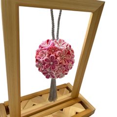 No.694 ボールブーケ② 一越ちりめん　つまみ細工　ハンドメイド