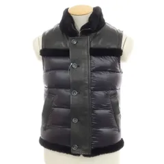 【中古】エンメティ EMMETI ナイロン×ラムスキン ムートン スランドカラー ダウンベスト ブラック【サイズ42】【メンズ】のサムネイル