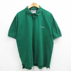 XL/古着 トミーヒルフィガー 半袖 ブランド ポロ シャツ メンズ ワンポイントロゴ 鹿の子 コットン 緑 グリーン 24jun03 中古 トップス