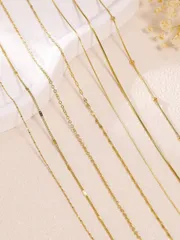 ジュエリー レディース ネックレス セット 7本セット 真空メッキ金属製 薄い鎖 チェーン