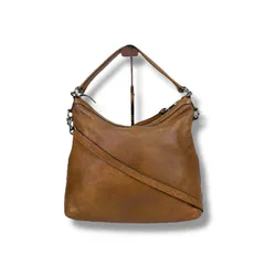 グッチ GUCCI 2WAY ホーボーバッグ　ワンショルダー　ショルダーバッグ　ブラウン　レザー　GG インターロッキング　シルバー金具