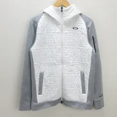 H■オークリー/ OAKLEY FOA402867 HYBRID PUFF FLEECE 4.0 パフフリース ミドラージャケット ゴルフウェア【XL】白灰色/MENS■30【中古】