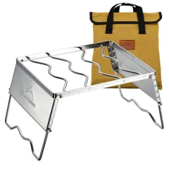 新品 キャンピングムーン(CAMPING MOON) 風防板付き 収納バッグ付き クッカースタンド 高さ6段調整機能付 五徳 折りたたみ収納