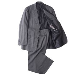 美品 イヴ・サンローラン リヴゴーシュ YVES SAINT LAURENT rive gauche トムフォード期 ウール スーツ セットアップ 52 グレー メンズ 正規品 5-YB018