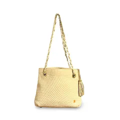 BALLY バリー 正規品 タッセル レザー キルティング チェーン ショルダーバッグ ベージュ ゴールド