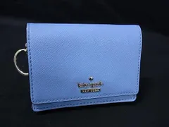■美品■ kate spade ケイトスペード レザー キーリング付き コインケース コインパース 小銭入れ レディース ブルー系 DH9981