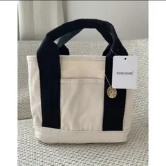 トートバッグ 帆布 小さめ　男女兼用　トートバッグ キャンバス3つ仕切り 軽量 ホワイト　ブラック