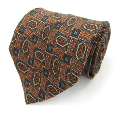 マリオヴァレンティノ ブランド ネクタイ シルク 小紋柄 格子柄 総柄 メンズ ネイビー MARIO VALENTINO 【中古】