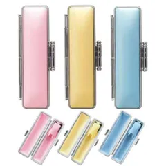 印鑑ケース はんこケース ずっときれいケース リニア式 かわいい 全3色 ピンク ブルー イエロー 10.5mm～12mm用 朱肉付き おしゃれ 印鑑収納 10.5ミリ 12ミリ 認印 銀行印 印鑑 ケース