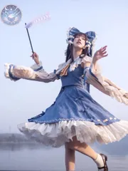 【 新品 未使用】 森森仙　東方プロジェクト　博麗霊夢　青霊夢　コスプレ衣装　東方PRO コスチューム ハロウィン仮装 イベント衣装 コスプレセット 高品質コスプレ 再現度高め