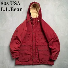 80s USA L.L.Bean マウンテンパーカー 中綿 ナイロン エルエルビーン バーガンディ L 古着