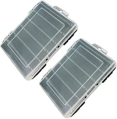 Tochi Wish 両面 ルアーケース リバーシブル 収納 ボックス 洗える 大容量 釣具 タックル 2個 セット(ブラック,  S)