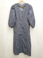 ◇ ⊂ ITS'DEMO イッツデモ デニム調 七分袖 膝下丈 ワンピース サイズ40 ブルー系 レディース P  【1410230030002】