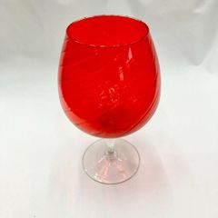 【高さ27.5cm】ワイングラス型　ガラス製　アンティークフラワーベース 花器