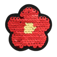 リバーシブルお花ワッペン　ハンドメイド　スパンコール　アイロン　入園入学　幼稚園　保育園　入園グッズ　可愛い　目印