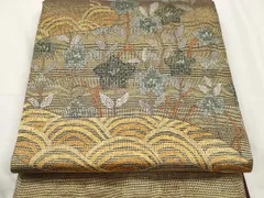 平和屋着物▽スリーシーズン　春夏秋　太鼓柄袋帯　吉祥花文　金糸　正絹　逸品　CAAY9232yk