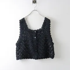 美品 サマンサモスモス Samansa Mos2 SM2 かぎ針編み風前後2WAYビスチェ F/ブラック レース ニット ベスト【2400014041392】のサムネイル