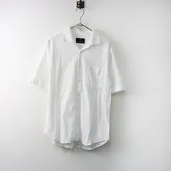 メンズ ランバンコレクション LANVIN COLLECTION カノコ素材 胸元ロゴ刺繍 半袖シャツ 50 ホワイト/白 紳士服【2400014502282】のサムネイル
