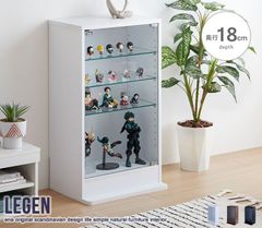 ◆選べる3カラー◆数量限定【幅46cm×奥行18cm】 コレクションケース ガラスケース 高さ調整可 ケース ショーケース ガラス インテリア ホワイト ブラウン 棚 ラック
