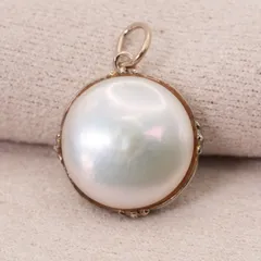 アガット ラウンド マベパール ネックレストップ チャーム/24-4351