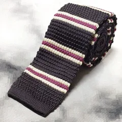 タケオキクチ ミクスパイス TAKEO KIKUCHI THE SHOP TK MIXPICE 美品 微光沢 ネクタイ ニット スクエアタイ L-009082 ゆうパケット