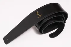 最終価格　MOODY STRAPS 2.5\" Long Black/Cream Faux Gator Leather Backed Guitar Strap. 2.5