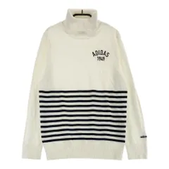 サイズ：L ADIDAS GOLF アディダスゴルフ  タートルネック ニットセーター ボーダー柄 ホワイト系 [240101411310] ゴルフウェア レディース ストスト