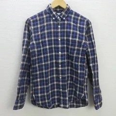 G■ユナイテッドアローズ/UNITED ARROWS B＆Y 長袖BDシャツ/チェック柄【S】青系/men's/137【中古】■
