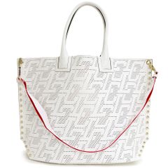 クリスチャンルブタン CABALOU 2way ショルダー トートバッグ カーフスキン レザー 白 ゴールド金具 1235143 Christian Louboutin（未使用　展示品）