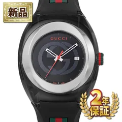 グッチ GUCCI 腕時計 シンク YA137101 インターロッキングG ブラック文字盤 デイト ラバーベルト SS クオーツアナログ 【箱・保付き】のサムネイル
