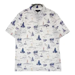 サイズ：L CALLAWAY キャロウェイ  半袖ポロシャツ 総柄 ホワイト系 [240101518013] ゴルフウェア メンズ ストスト