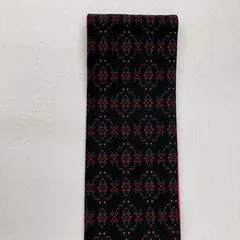 総刺繍　レトロ　モダン　一重帯　黒系　レトロかわいい　昭和
