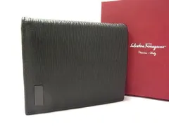 ■新品同様■ SalvatoreFerragamo フェラガモ KY-66 7071 レザー 二つ折り 財布 ウォレット メンズ ダークブラウン系 BE1638 のサムネイル