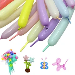 【★数量限定★】バルーンアート 風船 細長いバルーン ペンシルバルーン モデリングバルーン 動物用ロングバルーン マカロン色 100本